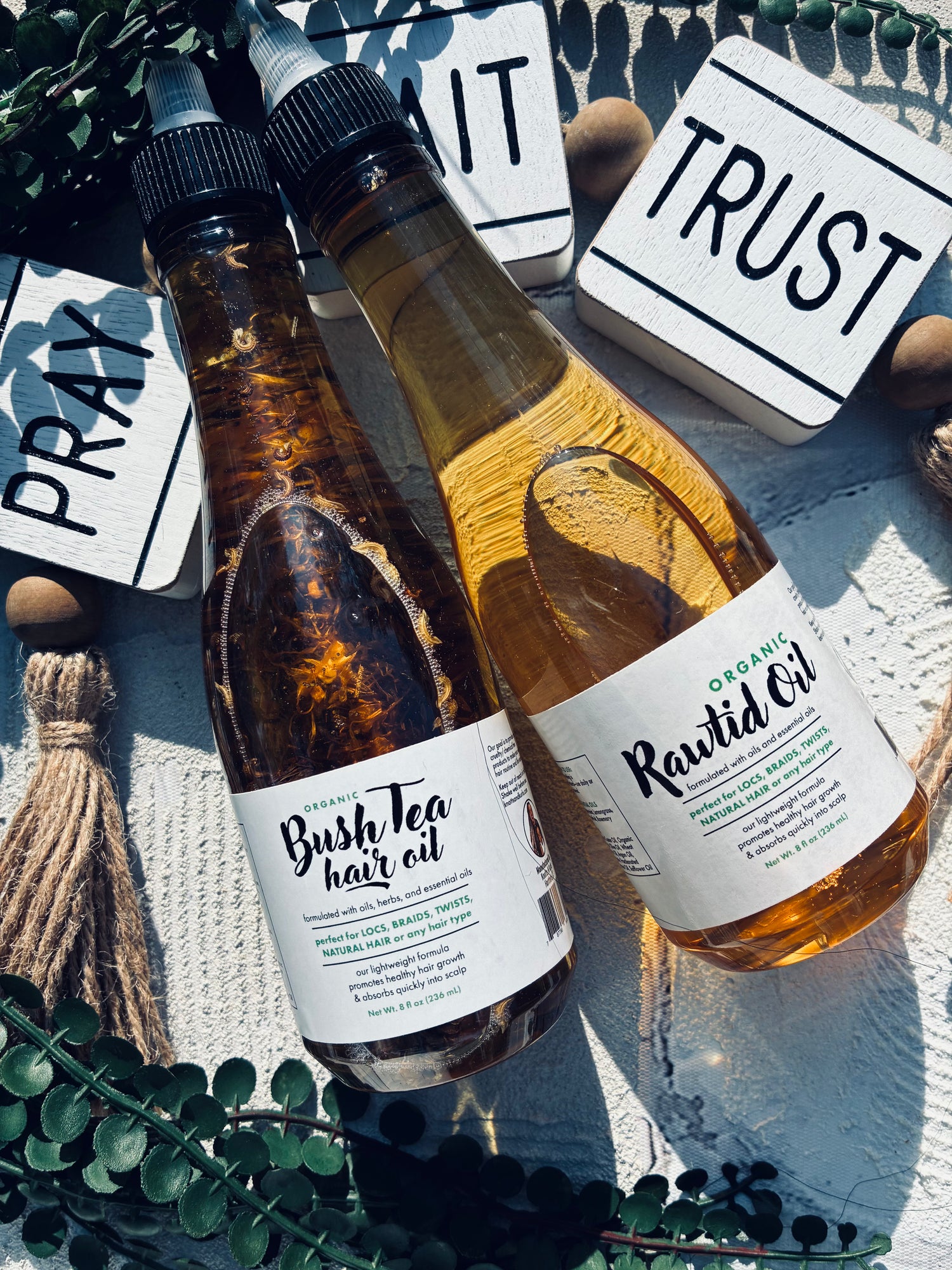 Bush Tea with a refill bottle of Rawtid Oil